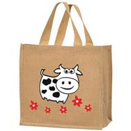 Lot de 8 Sac cabas jute pomme vache