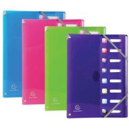 Lot de 8 Trieur extensible en PP 8 compart. Iderama A4 4 col. assort.