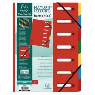 Lot de 8 trieurs harmonica® à fenêtres 7 compartiments Rouge