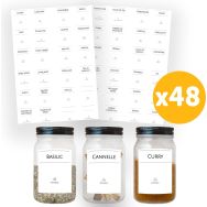 Lot de 960 Étiquette minimaliste pour épices - 3,7x4,5 cm