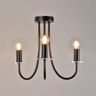 Lustre 3 lumières en métal peint noir