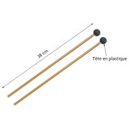 Mailloche grise xylo/met soprano (la paire)-Fuzeau