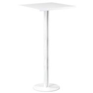 Mange-debout Roxane plateau 60 x 60 cm coloris blanc, piétement blanc 2 tubes