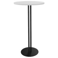 Mange debout ROXANE Ø 60 cm stratifié blanc megève/acier noir 9005