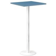 Mange debout Roxane 60 x 60 cm piètement 2 tubes Cédre Bleu/Blanc