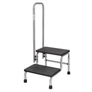 Marchepied Inox 2 marches avec rampe/poignée spécial phlébologie