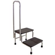 Marchepied inox 2 marches avec rampe noir