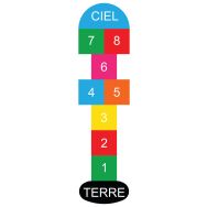 Marelle avec Ciel et Terre couleur maternelle - avec primaire accroche