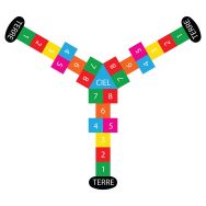 Marelle triple en résine thermocollée couleur