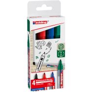 Marqueur effaçable pour tableaux blancs Edding 360 - Pochette de 4 assortis
