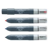 Marqueur permanent 3 couleurs pointe rechargeable -Juvenilia