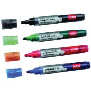 Marqueurs Nobo effaçables à sec Liquid Ink assortis