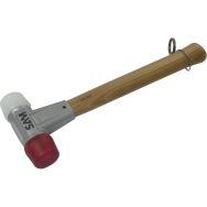 Massette avec embouts en acetate blanc et rouge diametre 30