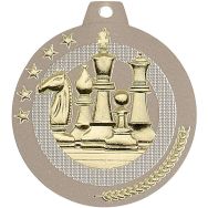 Médaille échecs sable et or - highlight - 50mm