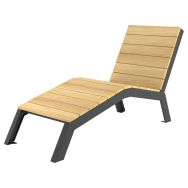 Méridienne MADRID 1 place robinier/acier anthracite 7016