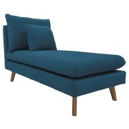 Méridienne Riga tissu polyester bleu canard