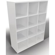 Meuble 12 cases L120xH149,1xP43,2 cm blanc