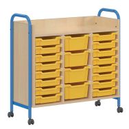 Meuble 20 bacs plastique sur roulettes Chloé - Mobidecor
