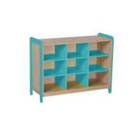 Meuble 3 colonnes 9 niches Lili hauteur 98 cm coloris bleu turquoise