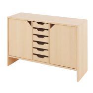 Meuble Basik 6 tiroirs bois et portes 112 x 39 x 74 cm - hêtre