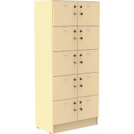 Meuble Octet 10 cases beige  80x180cm porte/serrure socle panneau