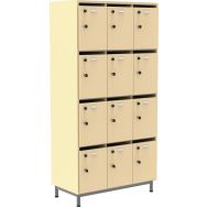 Meuble Octet 12 cases beige 90x180cm porte boîte lettre socle métal 90