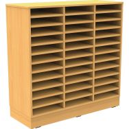 Meuble Octet cahiers de texte hêtre 120x120x45cm socle panneau