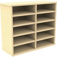 Meuble Octet courrier à poser, 2 colonnes, 10 cases, sans portes, coloris beige