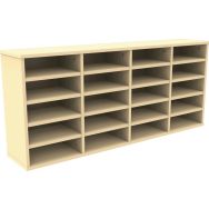 Meuble à cases enseignant Octet  4 colonnes, 20 cases,sans portes,coloris beige