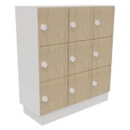 Meuble à casier Eko portes standard serrure à code socle bois Buronomic