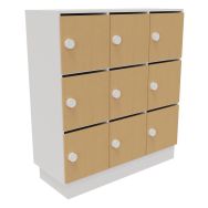 Meuble à casier Eko portes tri courrier serrure à code socle bois Buronomic