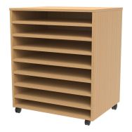 Meuble à dessins format raisin coloris hêtre, sur roulettes Oscar