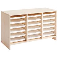 Meuble bas 18 plateaux blancs Nathan