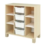 Meuble bas Confetti avec pieds et 4 bacs