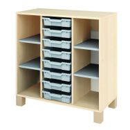 Meuble bas Confetti avec pieds et 8 bacs