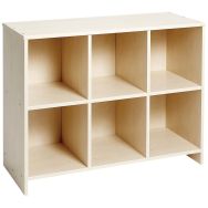 Meuble bas à grandes cases bouleau