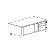 Meuble chauffant central avec 2 portes coulissantes gamme 600- MRC146/1