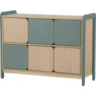 Meuble colonnes avec portes Lili 3 col/6 portes Ht 98 cm kaki