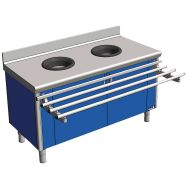 Meuble de pré-tri mural p/enfant, équipé de 2 trous vide déchets