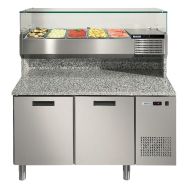 Meuble de préparation pizza, 2 portes réfrigérées- MPF2-1