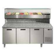 Meuble de préparation pizza, 3 portes réfrigérées- MPF3-1