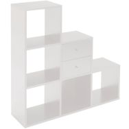 Meuble de rangement 6 cases escalier Maxicube Blanc