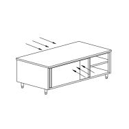 Meuble de rangement central traversant avec 4 portes coulissantes gamme 700