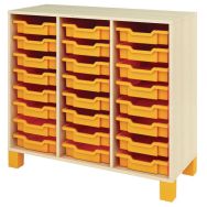 Meuble droit Confetti avec pieds et 24 bacs