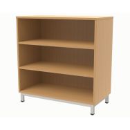 Meuble étagères 2 tablettes coloris hêtre, sur socle Oscar