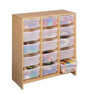 Meuble haut 15 bacs incolores hêtre