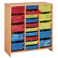 Meuble haut 20 bacs multicolores hêtre