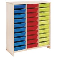 Meuble haut 30 bacs multicolores bouleau