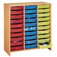 Meuble haut 30 bacs multicolores hêtre