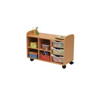 Meuble hauteur 74 cm 3 colonnes, 3 bacs, 4 niches à gauche